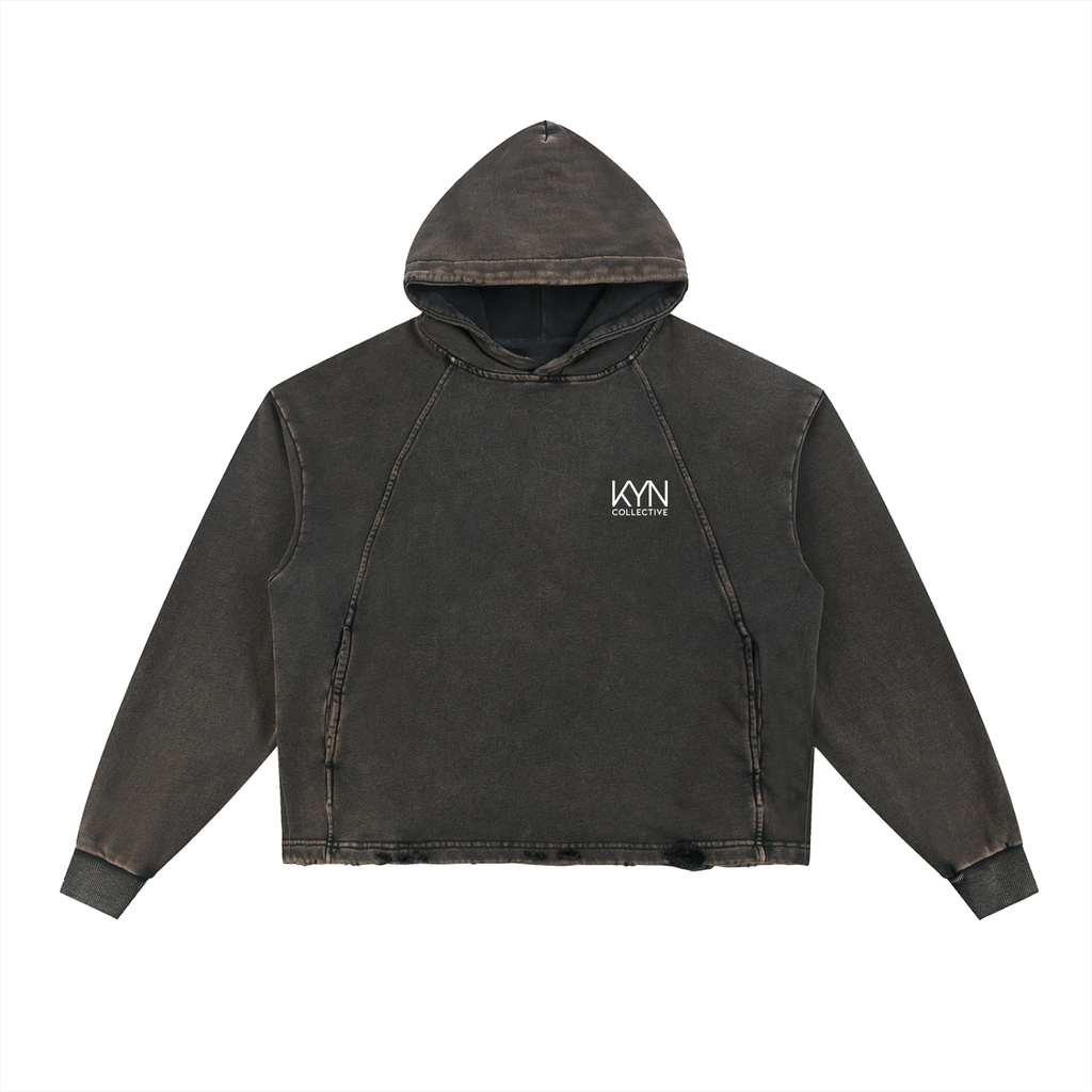 Revival - Vintage Washed Frayed-Hem Hoodie