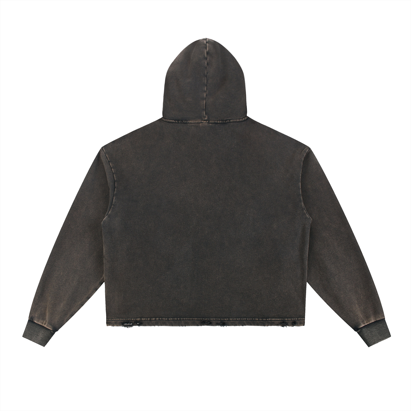 Revival - Vintage Washed Frayed-Hem Hoodie