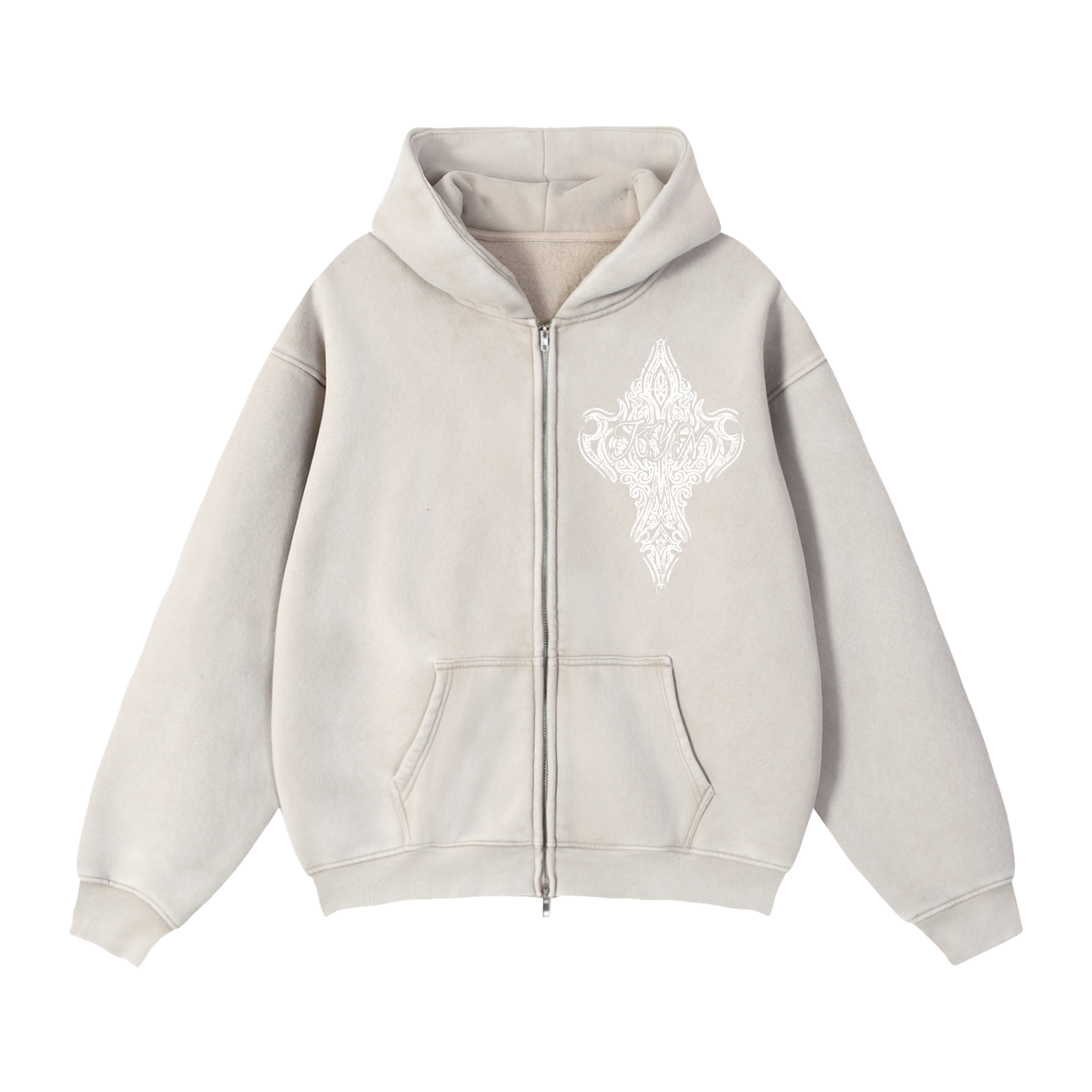 Statement - Chosen Path Zip-Through Boxy Fleece Hoodie