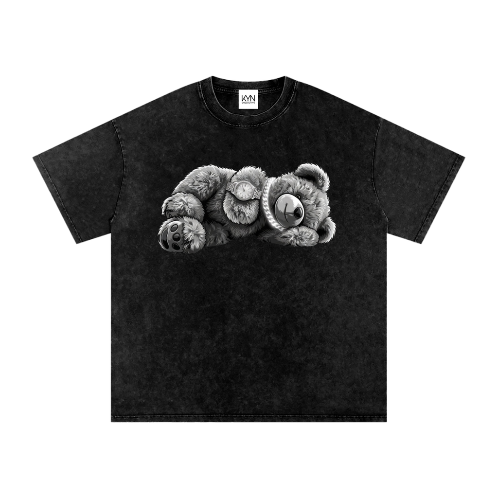Statement - Snow Washed Oversized Bear T-Shirt