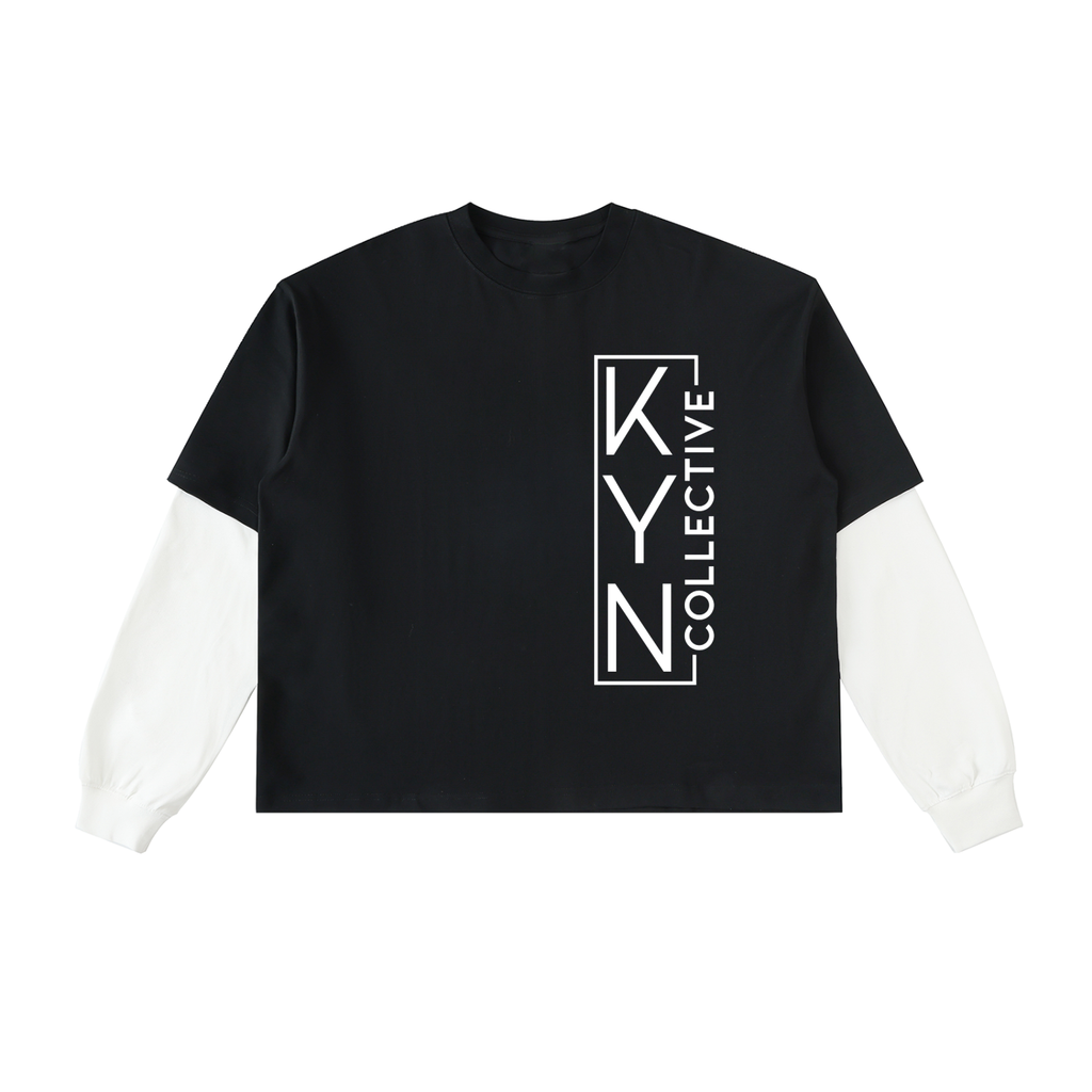 The Collective - Layered Contrast Sleeve Cotton T-Shirt