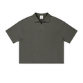 Elevated - Vintage Wash Waffle Boxy Polo Shirt