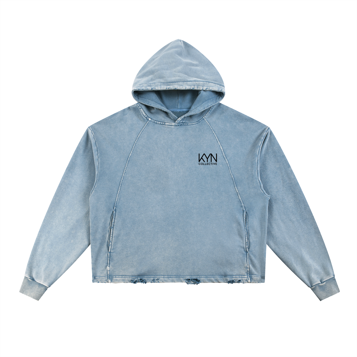 Revival - Vintage Washed Frayed-Hem Hoodie
