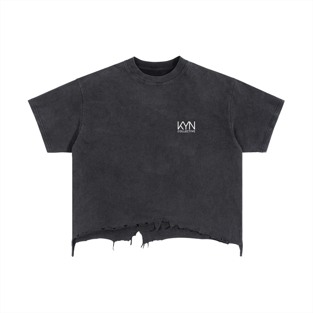 Revival - Vintage Wash Boxy Distressed Hem T-Shirt