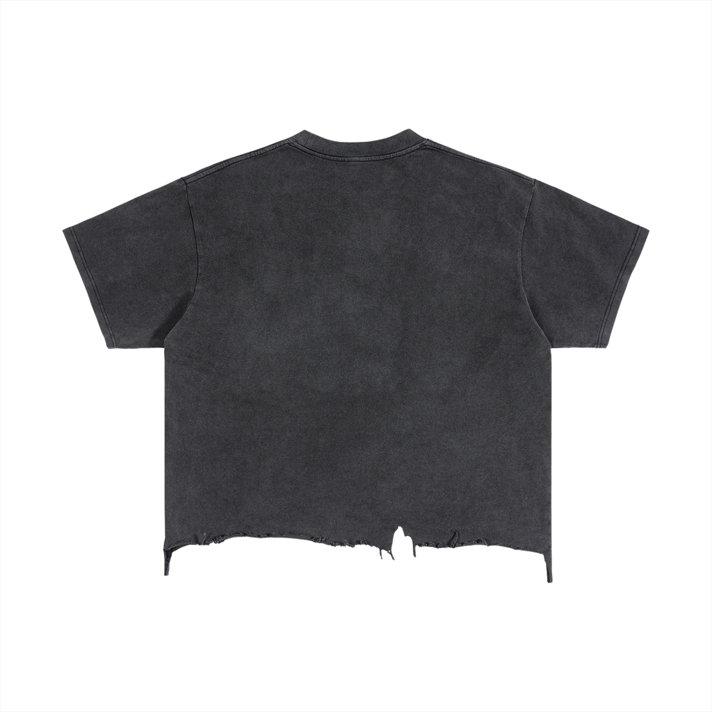 Revival - Vintage Wash Boxy Distressed Hem T-Shirt