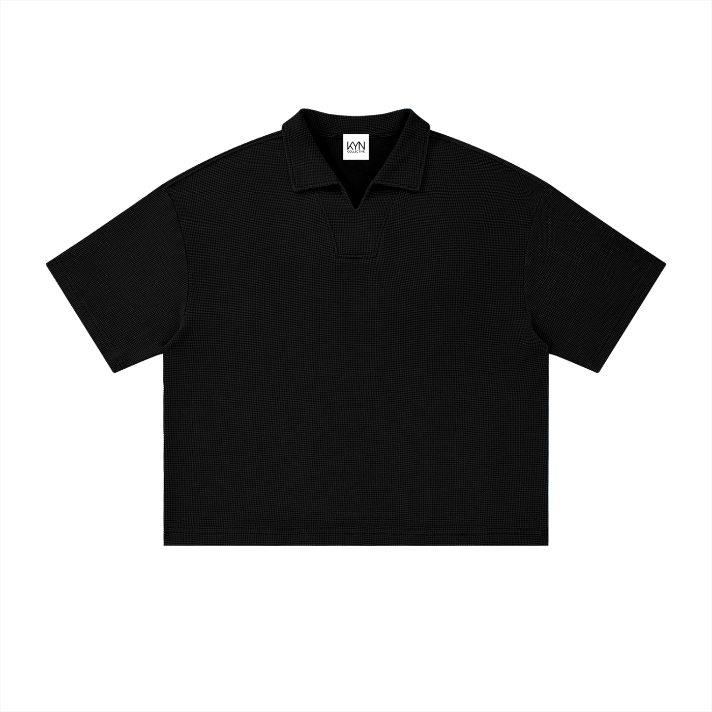 Elevated - Vintage Wash Waffle Boxy Polo Shirt