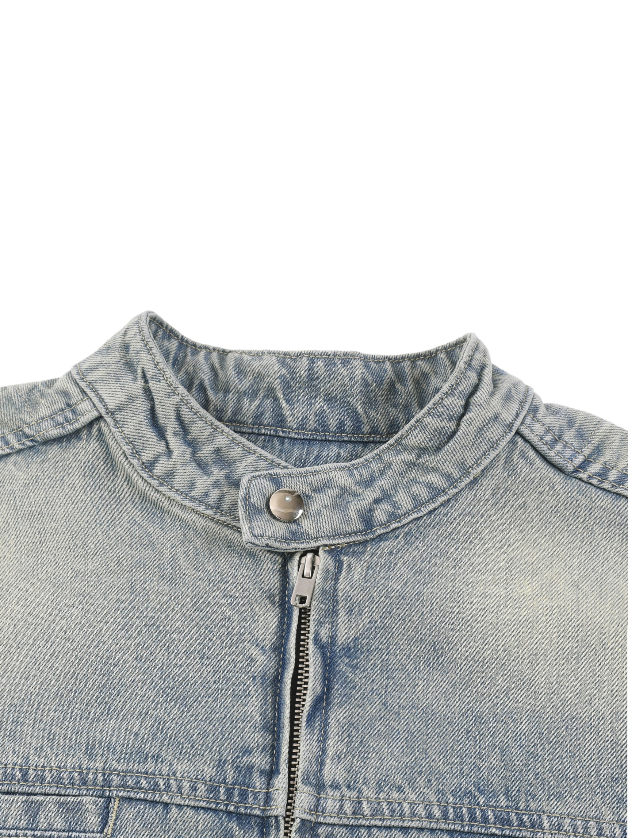 Elevated - Vintage Wash Zip Denim Jacket